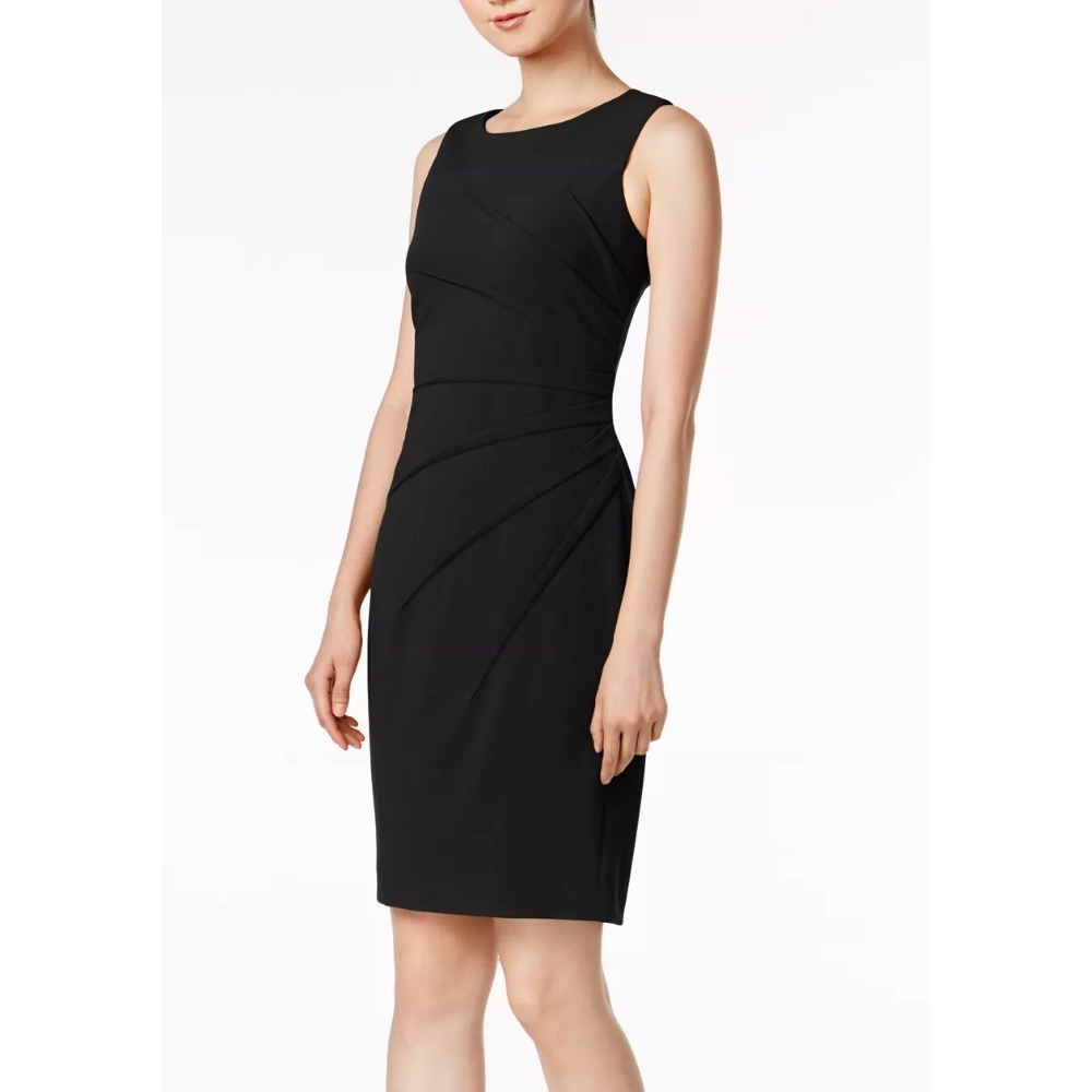 Calvin Klein Black Sunburst Sheath Dress Women's Size 10 Professional Career